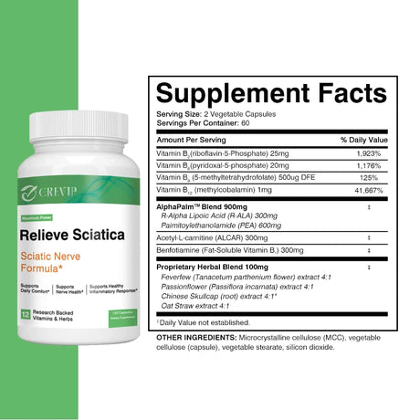 Sciatic Nerve Health Support - Helps Relieve Joint Pain Supports Daily Nervous System, Bone & Nerve Health Balances Inflammation
