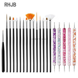 New 2025 Multiple nail art nail brush Design Tip Drawing Carving Dotting Nail Pen Builder Flat Liner Acrylic Gel Polish Manicure