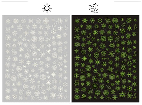 Sliver Bronzing 3D Christmas Nail Art Decoration Sticker Sparkly White Colorful Glitter Geometry Snowflake Winter Slider Foil
