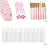 40pcs Empty Lash Shampoo Bottles and Brushes Set, Foam Pump Dispenser, and Nose Pore Deep Cleaning Brush,Eyelash Extension Tube