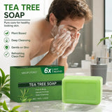 Natural Tea Tree Oil Cleansing Bar Face Body Soap for Acne Relief Moisturizing Skin Care Plant-Based Bath Soap 100g