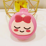 Baby Girls Kawaii Cute Cartoon Animal Folding Massage Comb with Makeup Mirror for Children Travel Portable Plastic Hair Brush