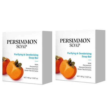 100g Persimmon Soap Bar Natural Handmade Facial Body Cleansing Soap Moisturizing Nourishing Gentle Exfoliating Daily Skincare
