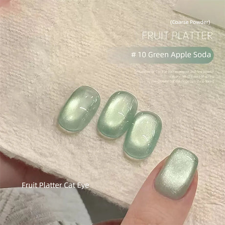 MN 1-20pcs 12ML Pink Gold Cat Eye Ocean Bubble Glass Beads Cat Eye Gel Nail Polish Blue Nails UV Light Nails Green Nails