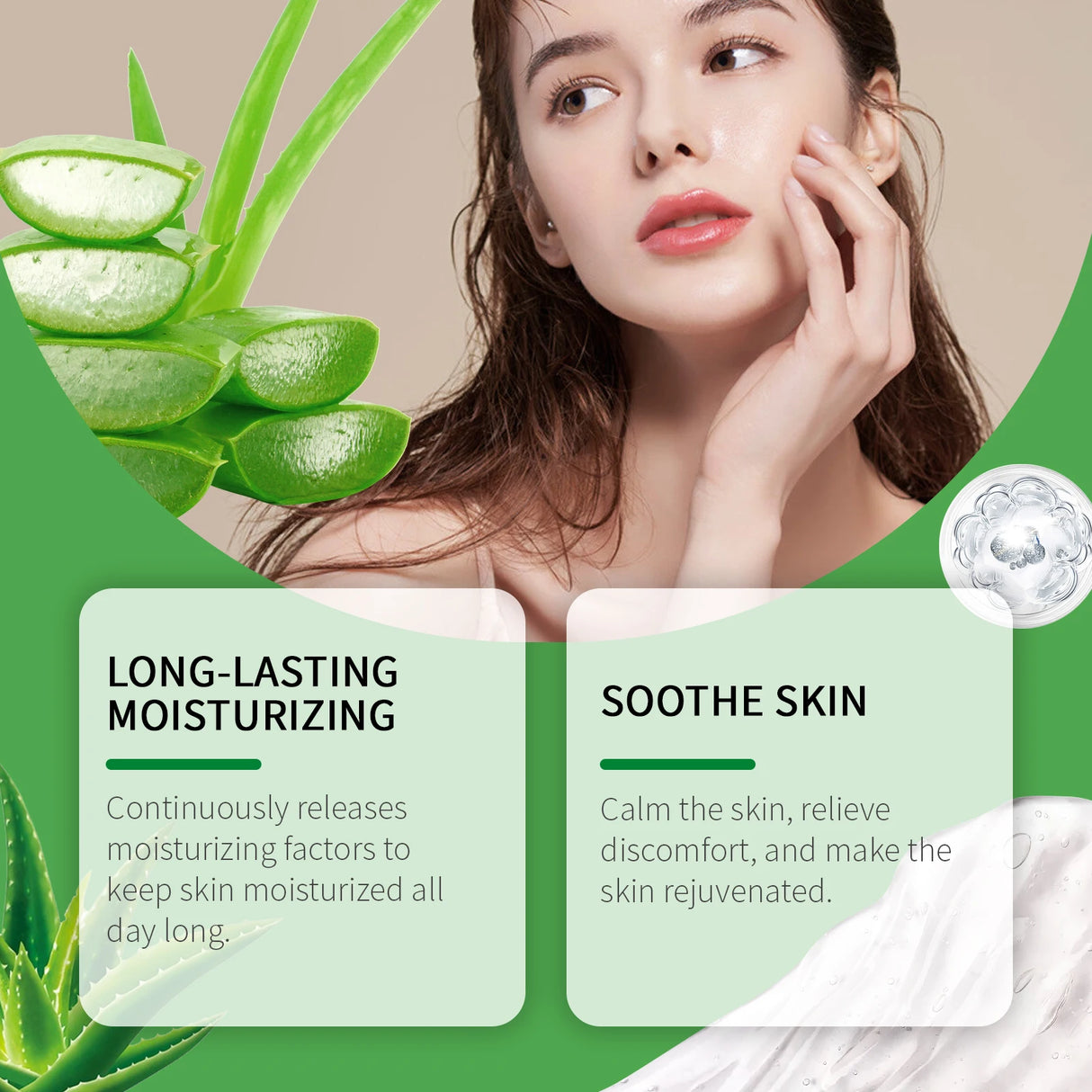 Hydrating Aloe Vera Gel Soothe Dry Skin Repair Sunburn Moisturizing Face Cream Improve Bulky Pores Shrink Natural Sleeping Mask