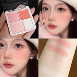 4 Color Pink Peach Blush Powder Cream Palette Highlighter Matte Expanding Color Brightening Face Blusher Rouge Makeup Cheek Tint