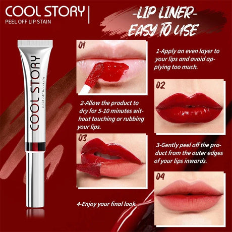 Black Brown Peel Off Lip Stain Transfer Proof Non-stick Cup Natural Lipgloss Lasting Waterproof Matte Tear-off Lip Tint Cosmetic