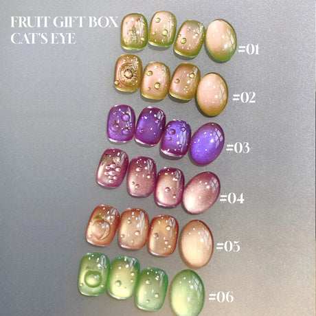 MN 1-20pcs 12ML Pink Gold Cat Eye Ocean Bubble Glass Beads Cat Eye Gel Nail Polish Blue Nails UV Light Nails Green Nails