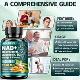 NAD Supplements, Enhances Cellular Vitality, Promotes Cell Repair, Anti-Aging, Boosts Energy and Focus