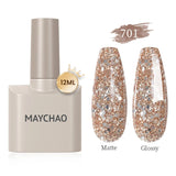 MAYCHAO Gel Nail Polish 12ML Full Coverage Base Top Coat Soak Off Gel Polish UV LED Gel Semi Permanent Varnishes Design Nail Art