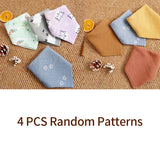Elinfant 4PCS Baby Face Towel 100% Cotton Crepe Cloth Washcloth Soft Cozy Cloth Wipes Infant Burp Cloth