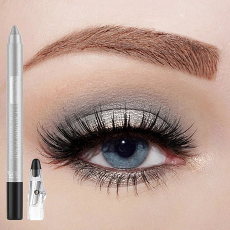 Metallic Blue Pearlescent Eyeshadow Pencil Stick Lasting Waterproof Smoky Glitter Grey White Purple Eye Shadow Highlighter Pen