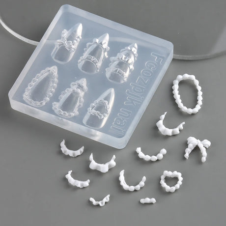 Lace Bowknot Nail Art Mold, French Manicure Silicone Stencil for DIY Nail Decoration, Nail Design Tool, Nail Printing Template