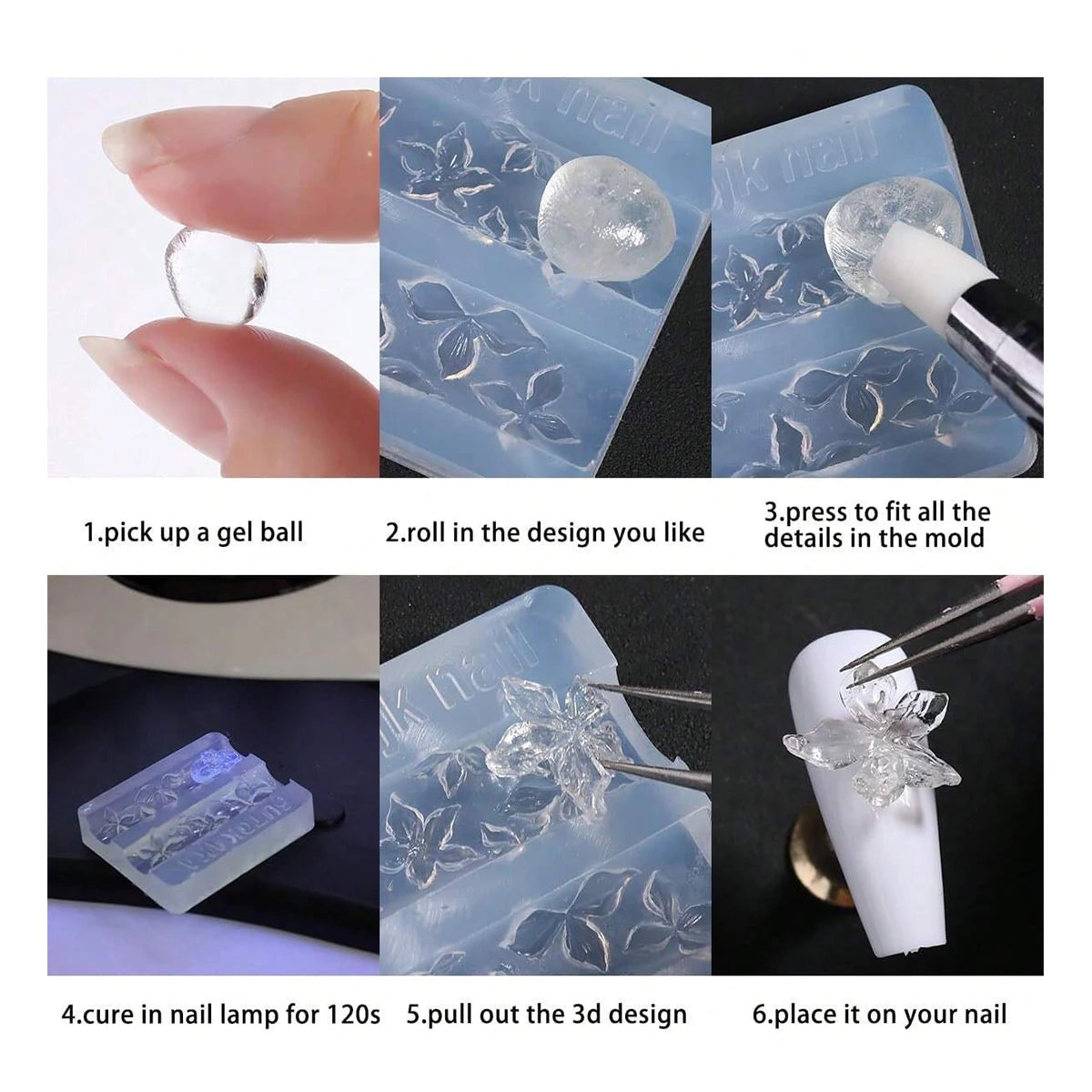 Lace Bowknot Nail Art Mold, French Manicure Silicone Stencil for DIY Nail Decoration, Nail Design Tool, Nail Printing Template