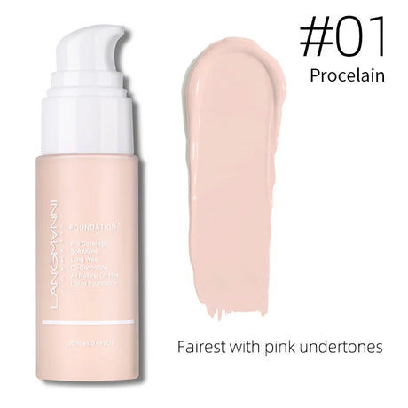 Langmanni 30ml Matte Face Foundation Cream Waterproof  Liquid Foundation Oil Control Cover Base Concealer Makeup Cosmetics