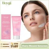 Cherry Blossom Sunscreen Cream Spf 50+ Long-Lasting Anti UV Anti-Aging Anti Oxidant Oil Control Non-greasy Waterproof Sunblock