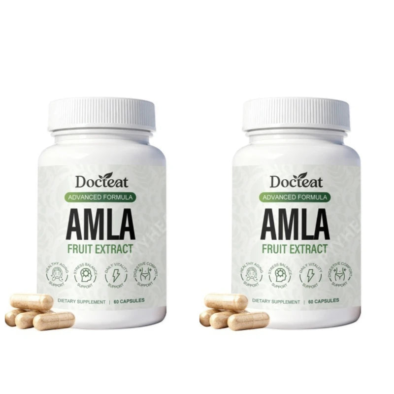 Docteat Amla Fruit Extract Capsules Daily Energy Stress Balance Skin Vitality Support for Men and Women 60 Capsules
