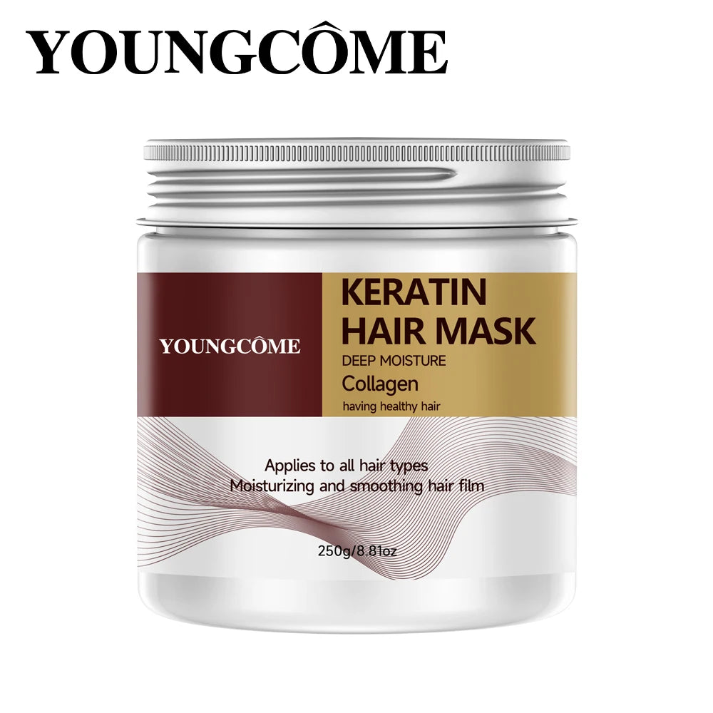 250G Keratin moisturizing smooth hair mask professional hair care,Repair Damage Frizz Tangles Anti Dryness Soft Smooth Shiny