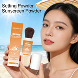 SPF 50+ Sunscreen Setting Powder Oil Control Long Lasting Matte Natural Smooth Protective Powder Outdoor Breathable Face Makeup
