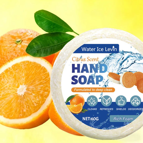 Hyaluronic Acid & Collagen Hand Soap, Deep Cleansing Moisturizing Citrus Scented Liquid Soap for Smooth Hands 60g