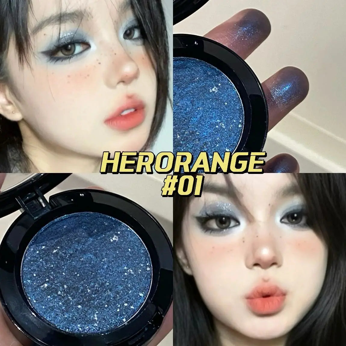 Smoked Blue Sparkling Shiny Eyeshadow Cream Monochrome Eye Shadow Metallic Purple Green Diamond Brightening Glitter Highlighter