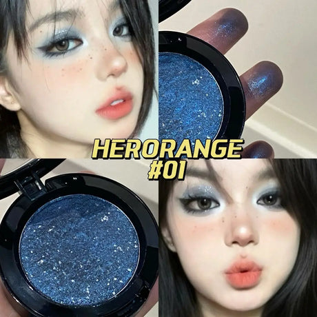 Smoked Blue Sparkling Shiny Eyeshadow Cream Monochrome Eye Shadow Metallic Purple Green Diamond Brightening Glitter Highlighter