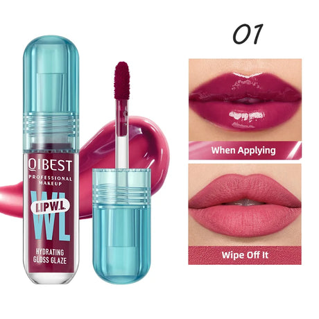 1PC mirror lip gloss, moisturizing, lightweight, non greasy, long-lasting luster, non stick to cup lip gloss