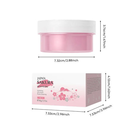 LAIKOU Japan Sakura Clay Mask Deep Cleansing Skin Mud Korean Face Mask Oil Control Shrink Pores Skin Care 80g