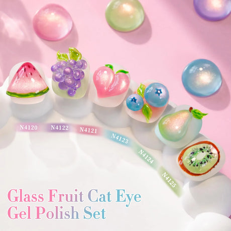 DOULINGDAI Cat Eye Gel Nail Polish Set with Magnet for Green Blue Pink Glitter Holographic Cat Eye, Salon Gel Manicure and Nail Art DIY at Home, Minty Fresh