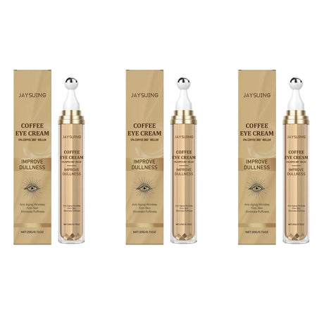 Caffeine Firming Eye Cream Fade Dark Circles Anti-Puffiness Lighten Fine Lines Under The Eyes Remove Eye Bags Roller Eye Massage