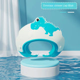 Baby Soft Rubber Waterproof Shampoo Cap Children Shampoo Artifact Baby Shampoo Cap Adjustable Ear Protectors Dinosaur Pattern