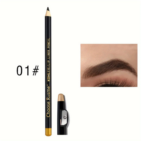3pcs Eyebrow Pencil Eyeliner lip pencil Natural makeup Long-lasting Black dark coffee light coffee with pencil sharpener