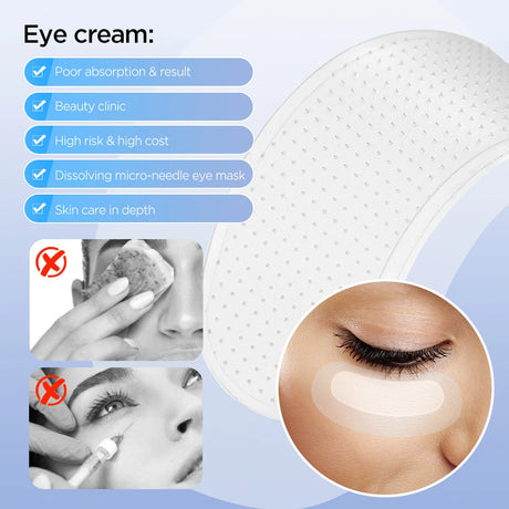 Korean Skin Care Hyaluronic Acid Microneedles Eye Patches 10-100PCS for Eyes Care Dark Circle Moisturizing Under Eye Gel Pad