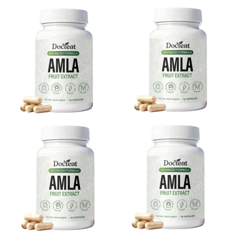 Docteat Amla Fruit Extract Capsules Daily Energy Stress Balance Skin Vitality Support for Men and Women 60 Capsules
