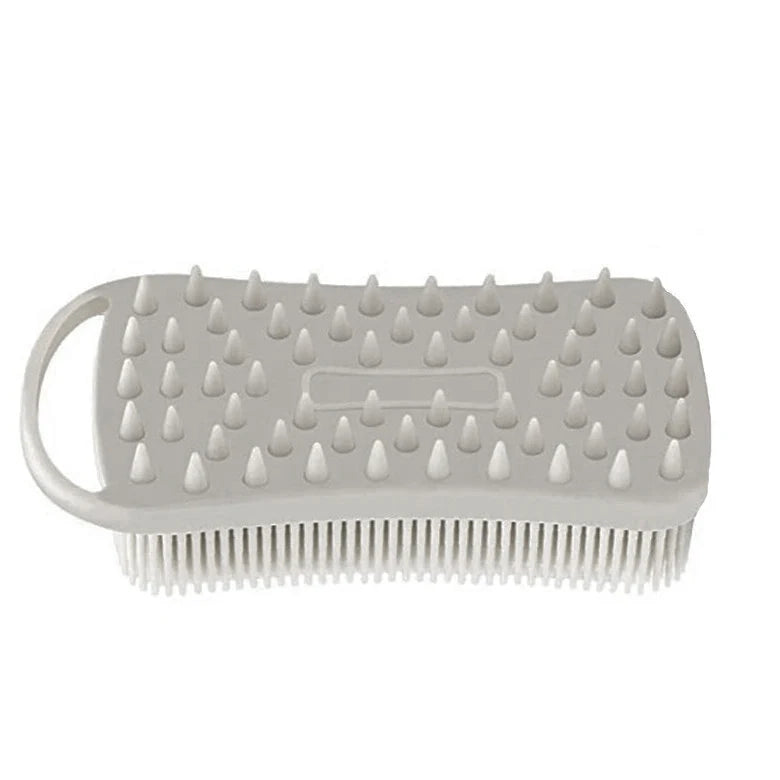 2 In 1 Silicone Shower Brush Scrubber Soft Scalp Massager Shampoo Brush Double-Sided Body Brush Foam Skin Clean Tool