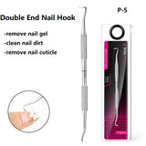 Quality Steel Hook Type Cuticle Pusher Nail Polish Remover Nail Gel Scraper Pedicure Pusher Manicure Podiatry Nail Art Tool