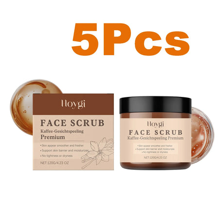 Vanilla Coffee Facial Scrub Deep Cleansing Oil Control Face Exfoliator Dual Scrubbing Particles Nourishing Smooth Glowing Skin