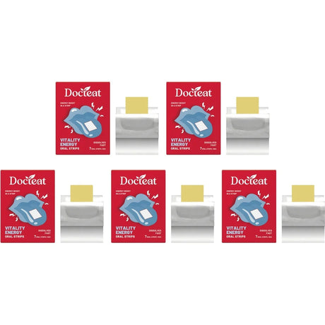 Docteat Vitality Energy Oral Strips with Caffeine and L-Theanine To Quickly Relieve Fatigue and Improve Concentration 7 Strips