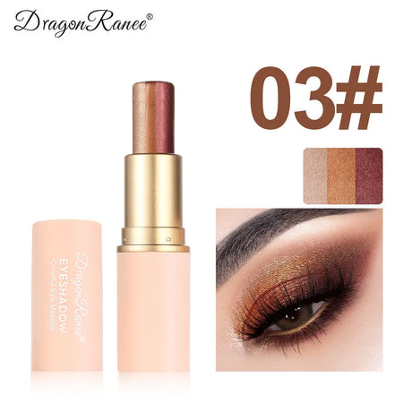 Three-color Eyeshadow Pen Highlighting Stick Waterproof Easy-to-Use Glitter Pearl Eyeshadow Stick Shimmer One-Swipe Eyes Makeup