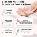 YIKOOLIN Portable Nail File Care Electric Nail Drill with 4 Speeds Cuticle Trimmer Battery Operated Manicure and Pedicure Tools