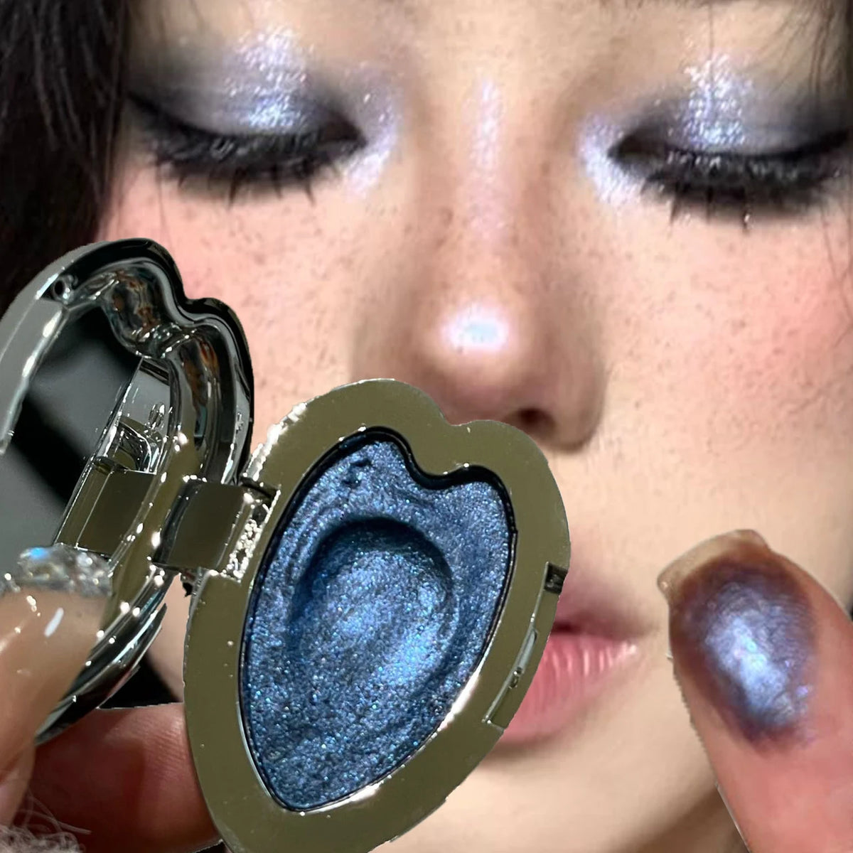 Monochrome Gloss Metallic Eyeshadow Palette Punk Smoky Green Blue Eyeshadow Mashed Potato Waterproof Shimmer Lying Silkworm