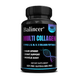 Multi Collagen Peptides Capsules - Supports Skin, Hair, Joint Health, Promote Collagen Production, Delay Aging,Enhances Immunity