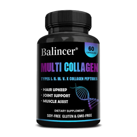 Multi Collagen Peptides Capsules - Supports Skin, Hair, Joint Health, Promote Collagen Production, Delay Aging,Enhances Immunity