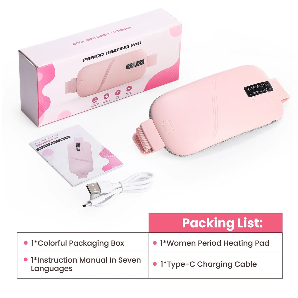 Menstrual Thermal belt Menstrual Heating Pad Electrically Heat Pads for Period Relief Discomfort Periods Massager Heater