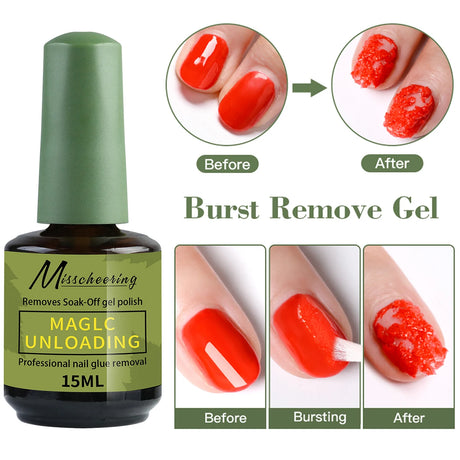 1/2pcs/Set Nail Magic Remover With Remover Tool Quickly & Easily Remove Gel Nail Polish And Poly Nail Gel Without Harming Nails