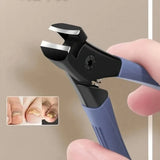 Ergonomic Handle Blue Toenail Clipper For Thick Nails Household Daily Foot Manicure Care Supply