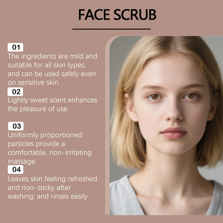 Vanilla Coffee Facial Scrub Deep Cleansing Oil Control Face Exfoliator Dual Scrubbing Particles Nourishing Smooth Glowing Skin