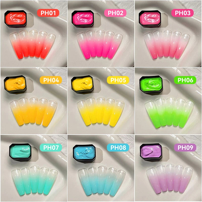 UR SUGAR 9 Colors Gradient Painting Gel Nail Art Gradient Color DIY Design Gel 4 In 1 Used For Gradient Nail Stamping Pattern