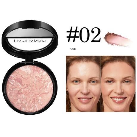 Luminous Finish Setting Powder Lasting Oil-control Shimmer Marble Baked Powder Brightening Face Powder Compact Foundation Makeup