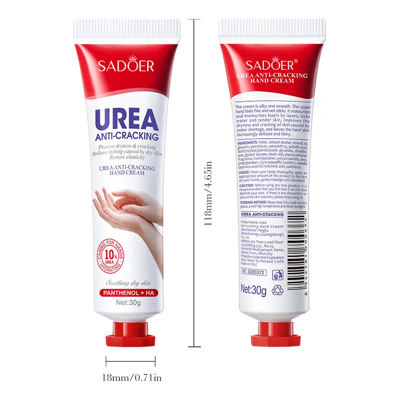 SADOER Urea Anti-Cracking Hand Cream Deep Moisturizing Improve Dryness Relieve Itching Panthenol HA Nourish Hand Skin Care